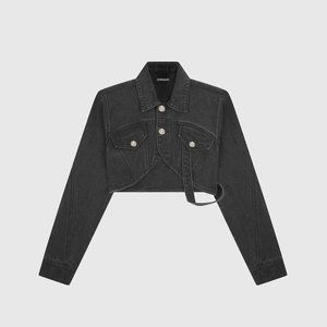 Maniere De Voir Cropped Carpenter Denim Jacket